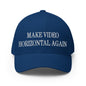 Make Video Horizontal Again Embroidered Stretch Fit Baseball Hat - Royal Blue / S/M