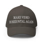 Make Video Horizontal Again Embroidered Stretch Fit Baseball Hat - Dark Grey / S/M