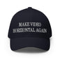 Make Video Horizontal Again Embroidered Stretch Fit Baseball Hat - Dark Navy / S/M