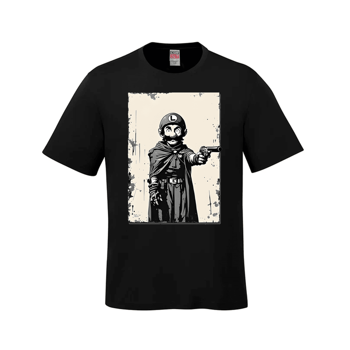 Mangione Banksy-Style T-Shirt (CSW247 Parkour Style) (Large Print) - Black / Small - T-Shirt