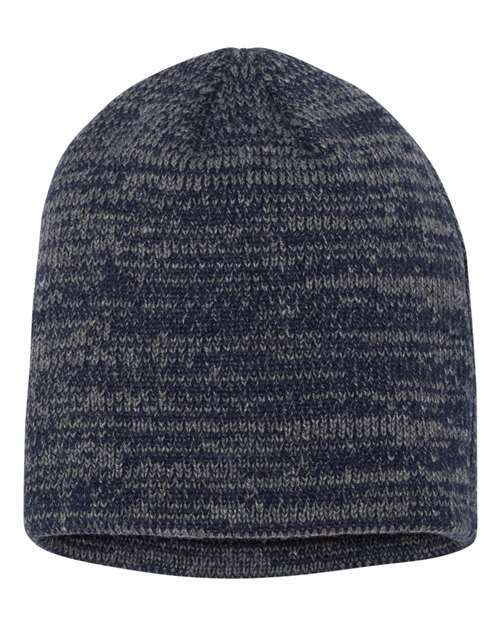 Marled beanie: your next custom apparel canvas for screen printing ca8 - Navy/ Dark Grey / One Size