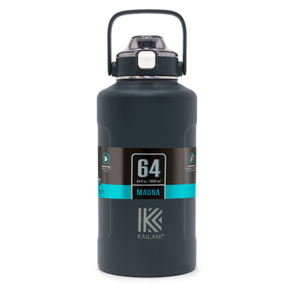 MAUNA Water Bottle - 1.9 L Six Pack - Black - Drinkware