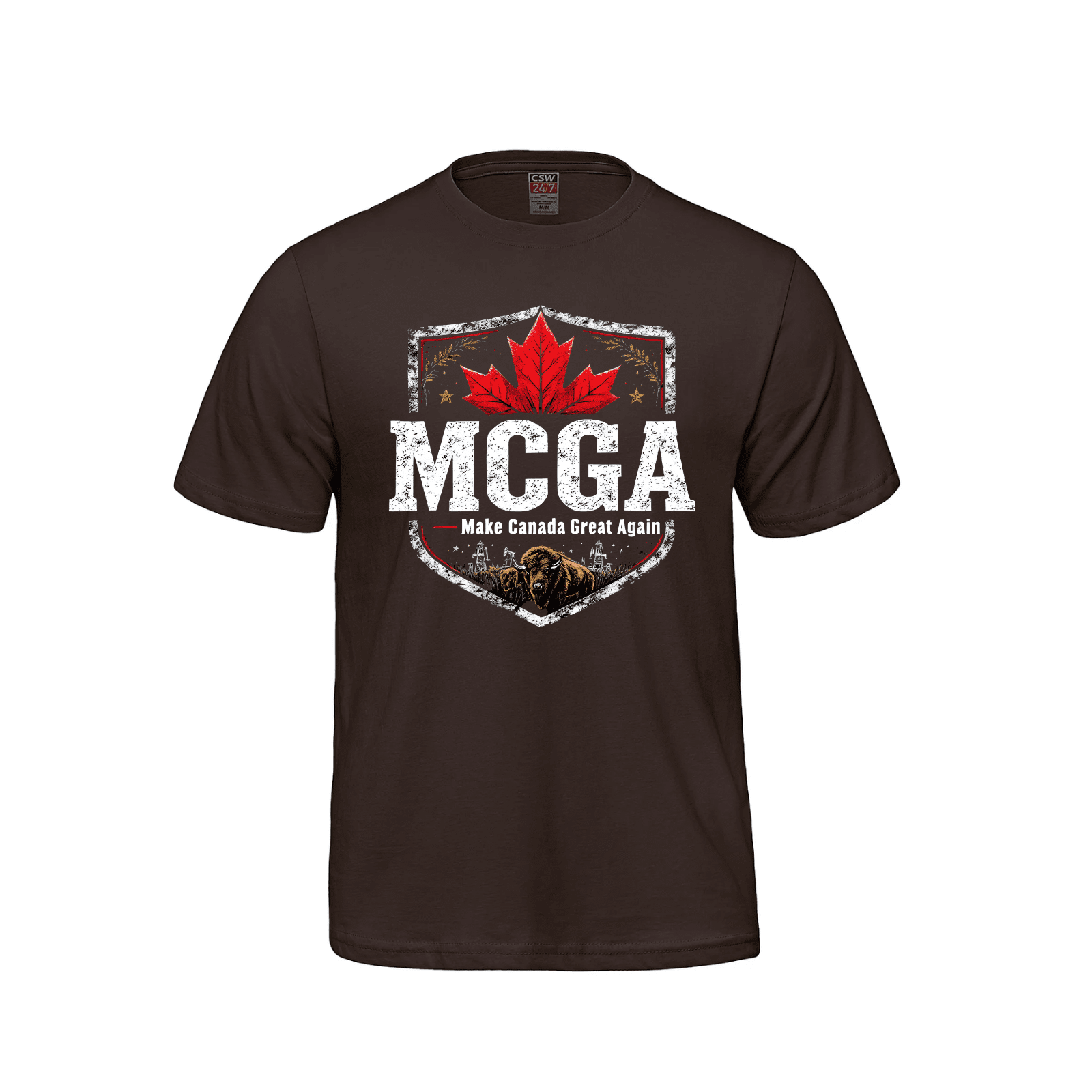 MCGA Heritage Shield T-Shirt - 08 - Brown / Small