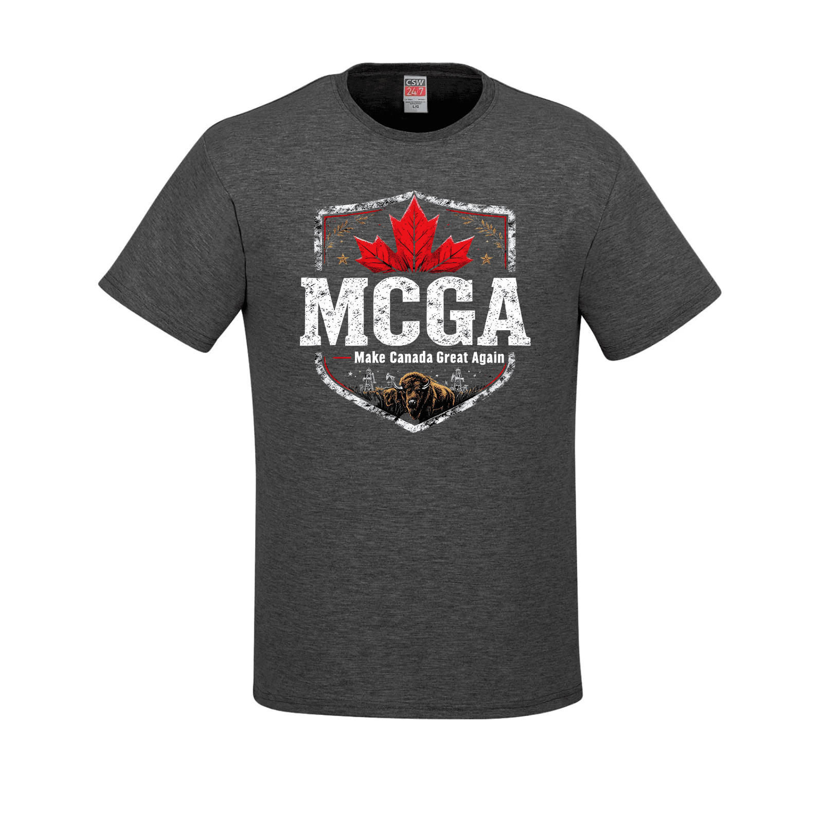 MCGA Heritage Shield T-Shirt - 08 - charcoal heather / Small