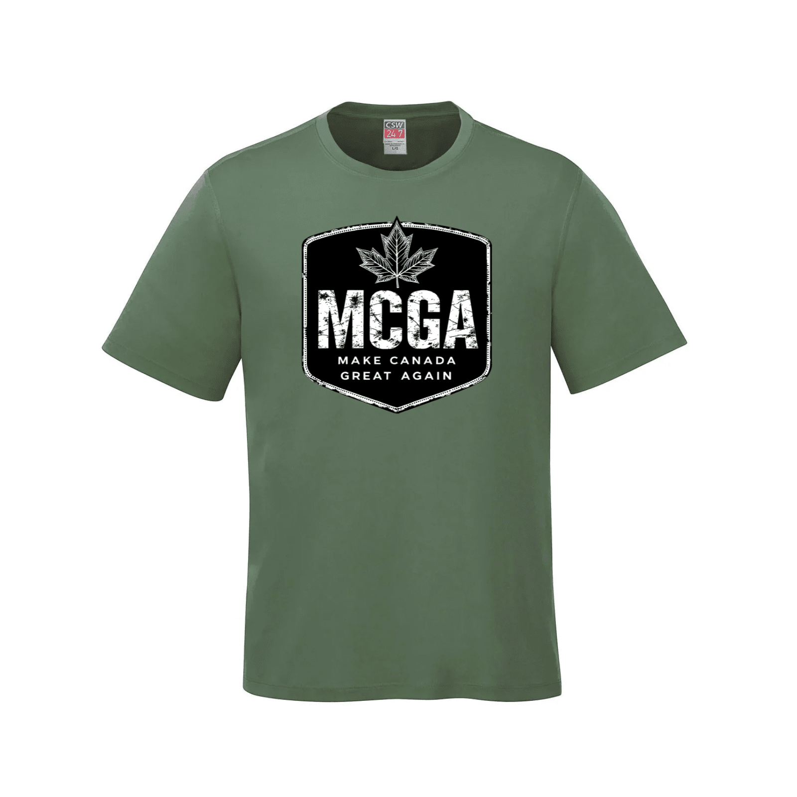 MCGA - Make Canada Great Again T-Shirt - 01 - Fatigue Green / Small