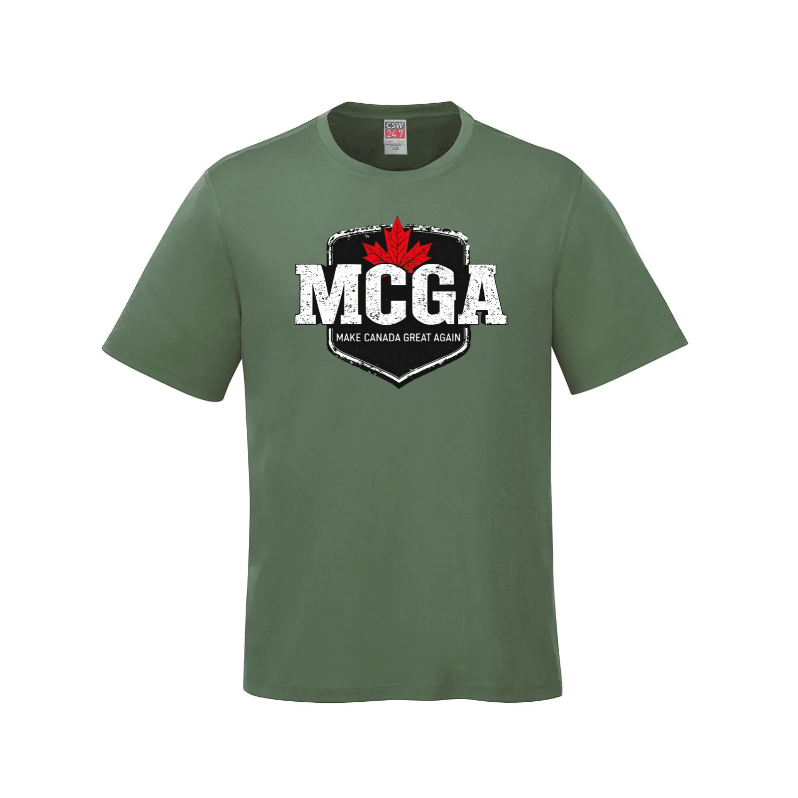 MCGA - Make Canada Great Again T-Shirt - 02 - Fatigue Green / Small