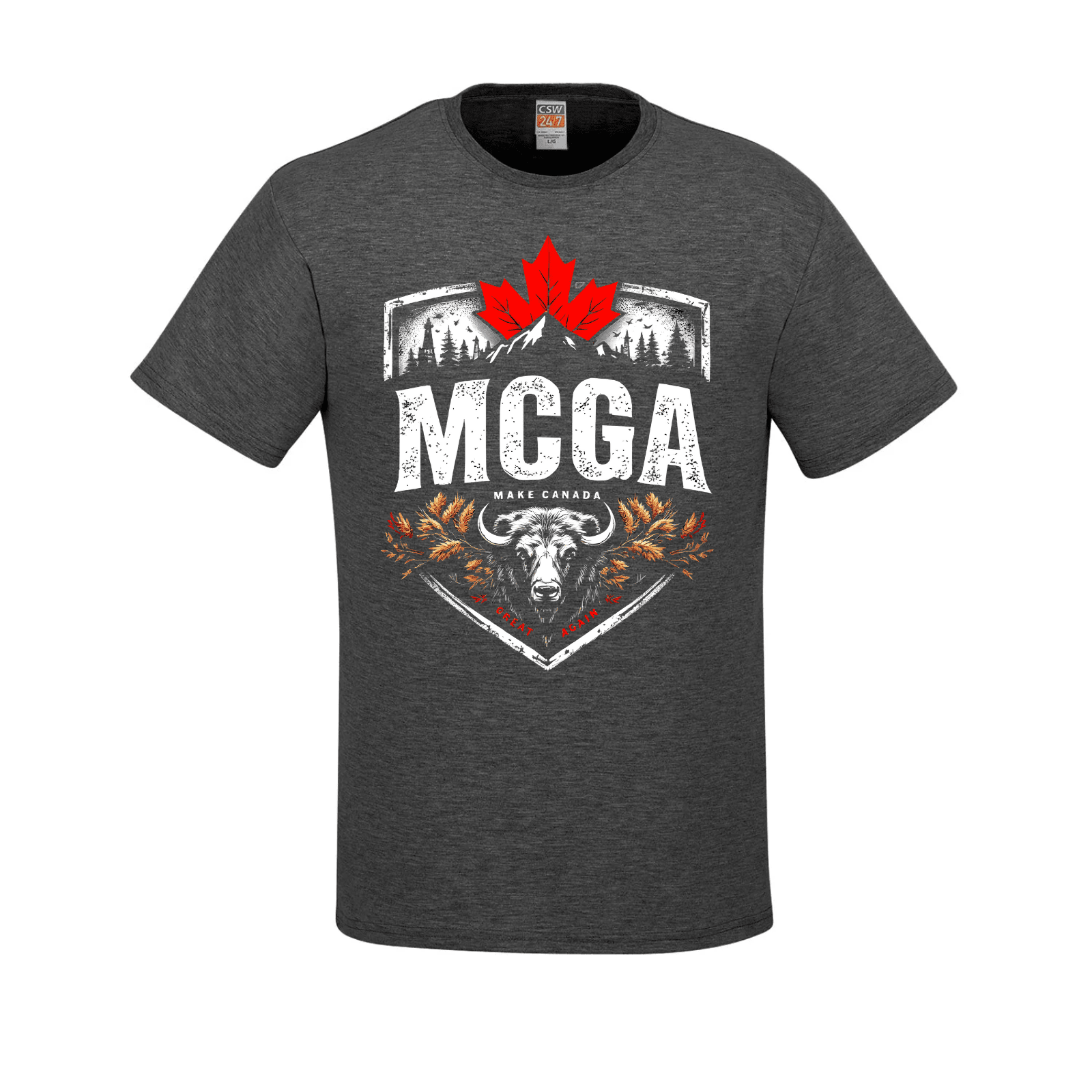 MCGA - Make Canada Great Again T-Shirt - 04 - charcoal heather / Small