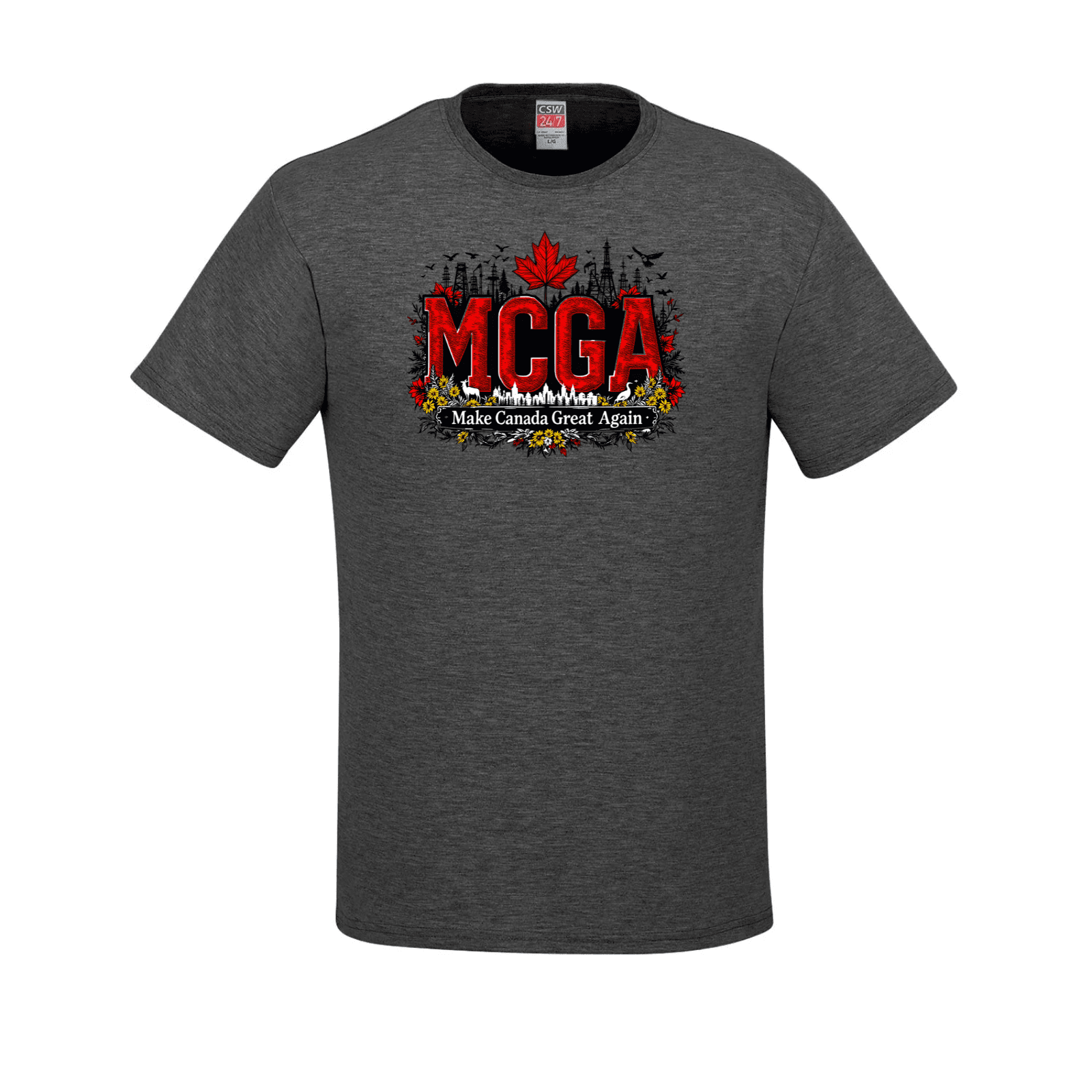 MCGA Make Canada Great Again T-Shirt - 09 - charcoal heather / Small