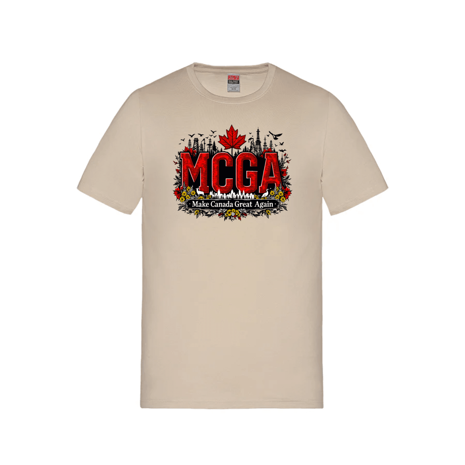 MCGA Make Canada Great Again T-Shirt - 09 - Sand / Small