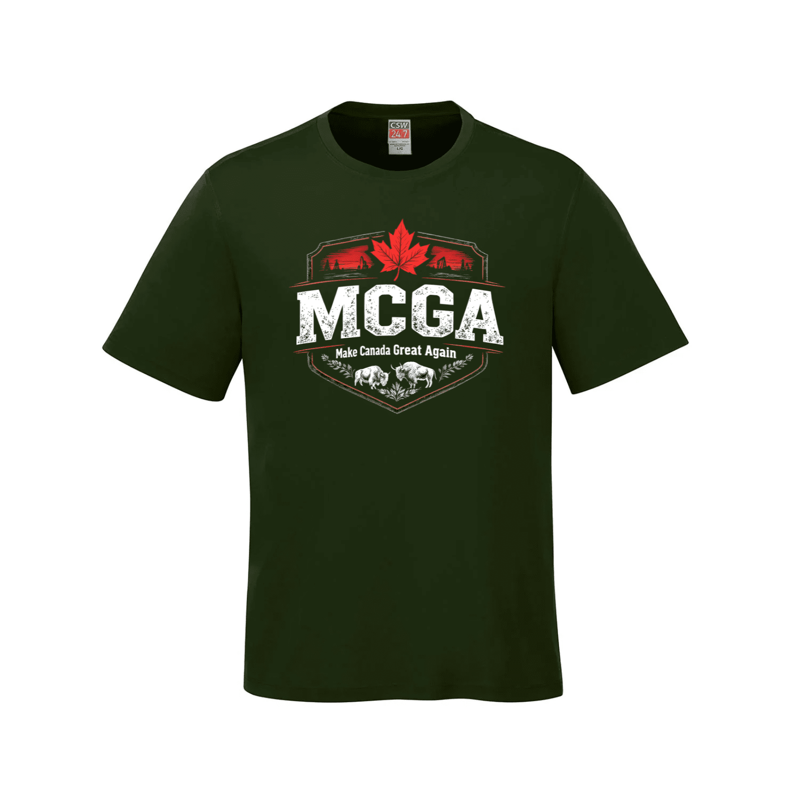 MCGA Shield Tee – Distressed Edition - 07 - Forest Green / Small - T-Shirt