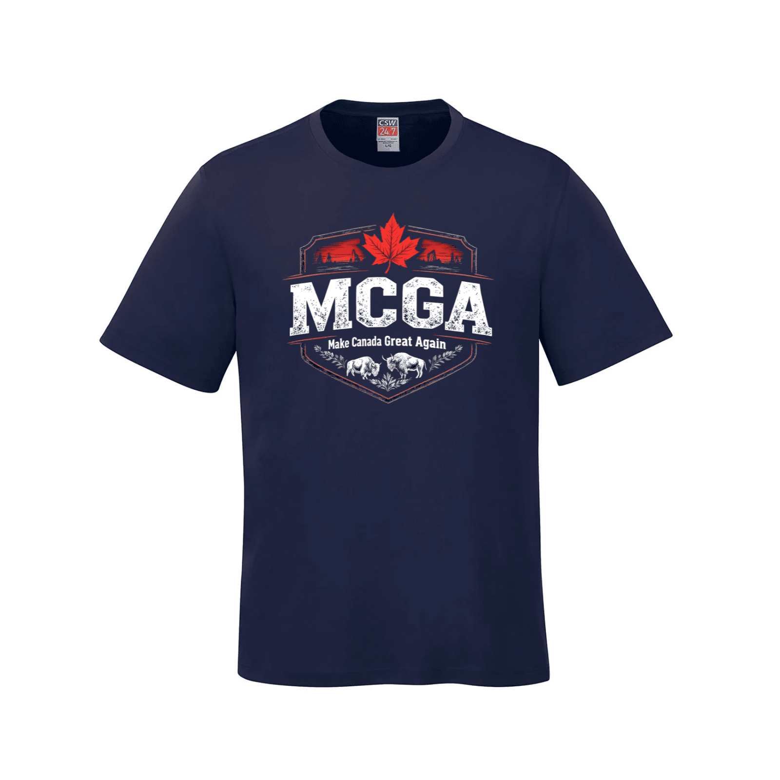 MCGA Shield Tee – Distressed Edition - 07 - Navy / Small - T-Shirt