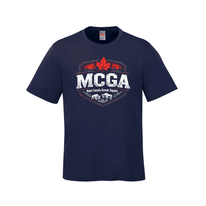 MCGA Shield Tee – Distressed Edition - 07 - Navy / Small - T-Shirt