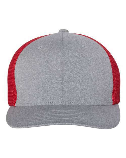 Mélange trucker: unleash custom apparel & screen printing potential now! Mt-700 - Heather Grey/ Red / One Size