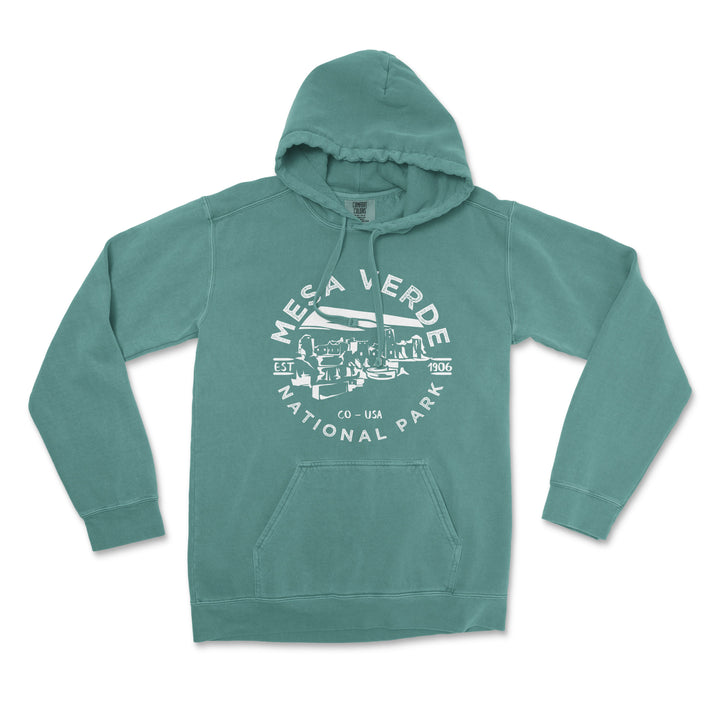 Mesa Verde National Park Comfort Colors Hoodie - S / Blue Spruce - hoodie