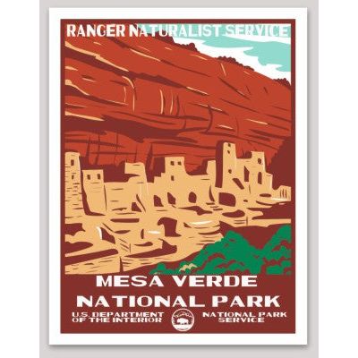 Mesa Verde National Park WPA Sticker Large - sticker