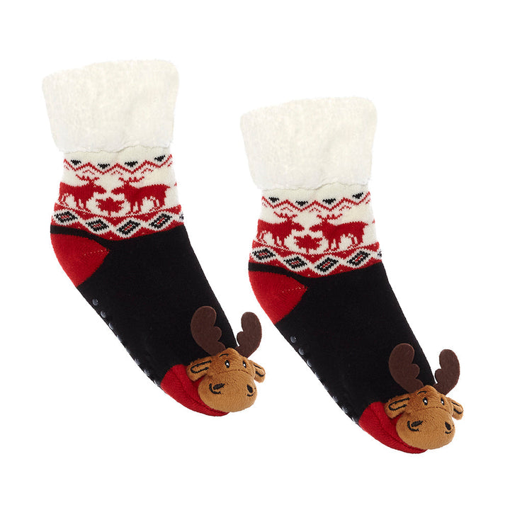 Messy Moose Polar Fleece Socks Reindeer / Moose - Youth / Dark Red - Socks