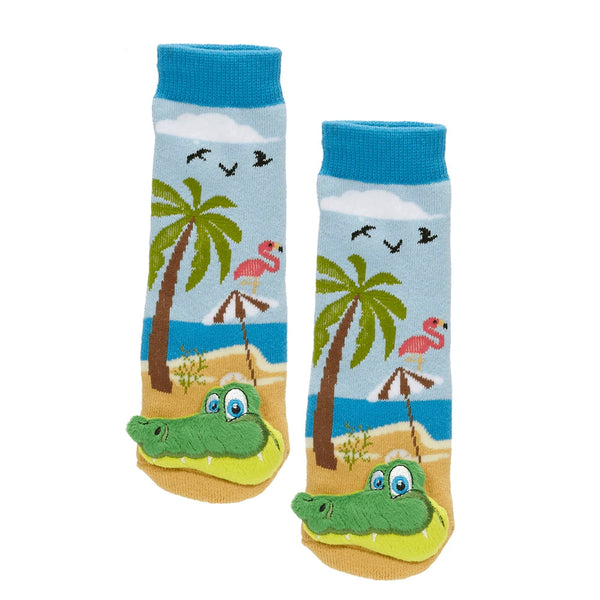 Messy Moose Socks Alligator 6 Pack - Baby / Light Blue - Socks