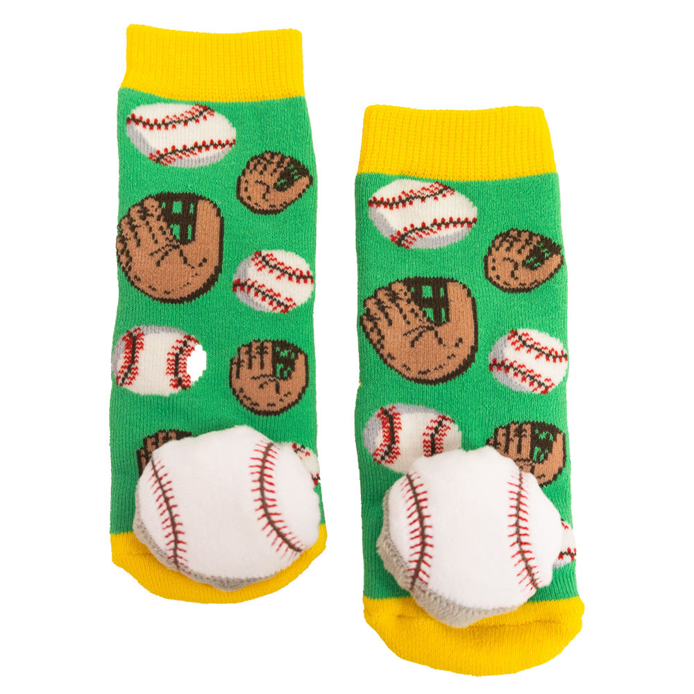 Messy Moose Socks Baby Baseball 6 Pack - Green