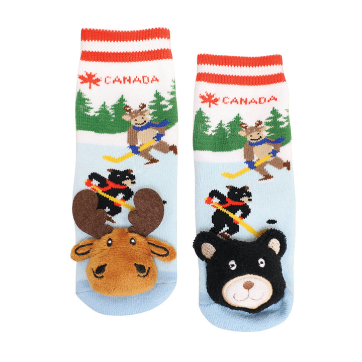 Messy Moose Socks Baby Socks Canada Hockey Mis-match 6 Pack - Baby / red - Socks