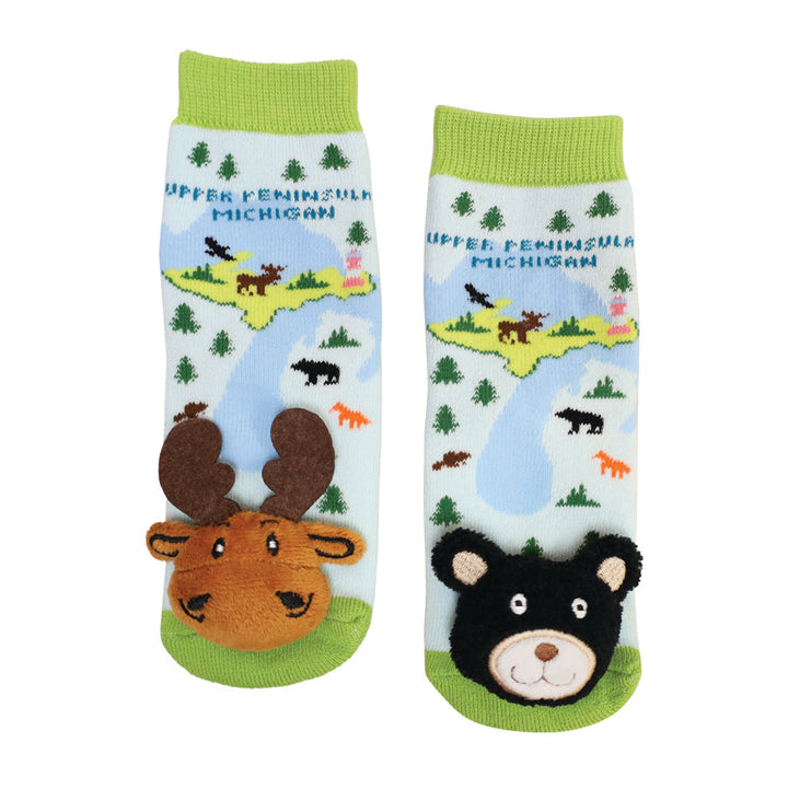 Messy Moose Socks Baby Socks Upper Penninsula 6 Pack - Baby / green - Socks