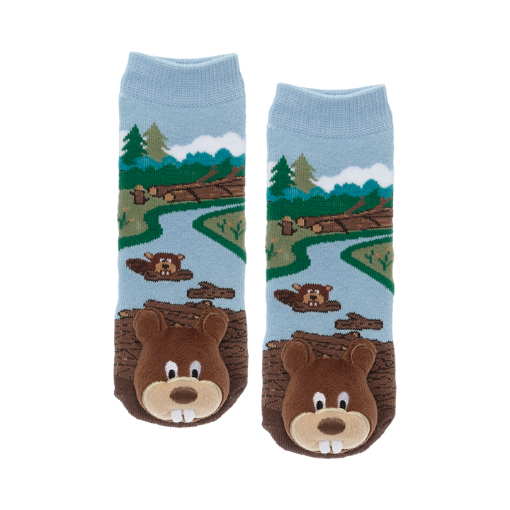 Messy Moose Socks Beaver 6 Pack - Baby / Light Blue - Socks