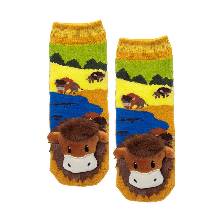 Messy Moose Socks Bison 6 Pack - Baby / Brown - Socks