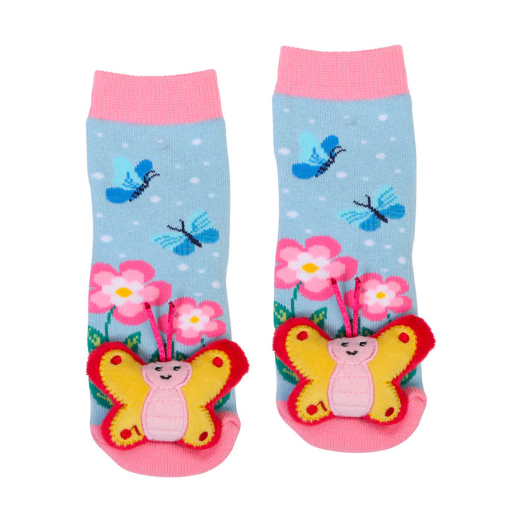 Messy Moose Socks Butterfly 6 Pack - Baby / Pink - Socks