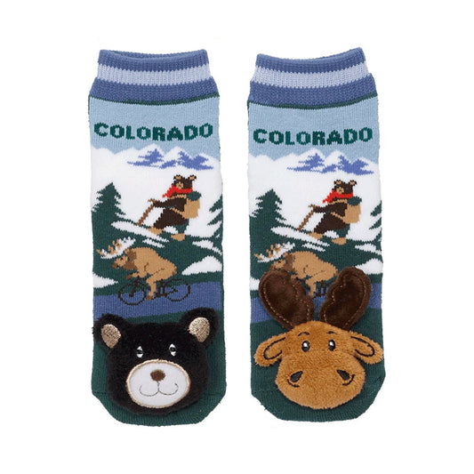 Messy Moose Socks Colorado and Black Bear 6 Pack - Baby / Blue