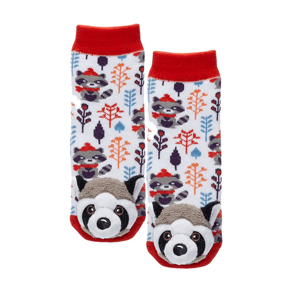 Messy Moose Socks Country Raccoon 6 Pack - Baby / White - Socks