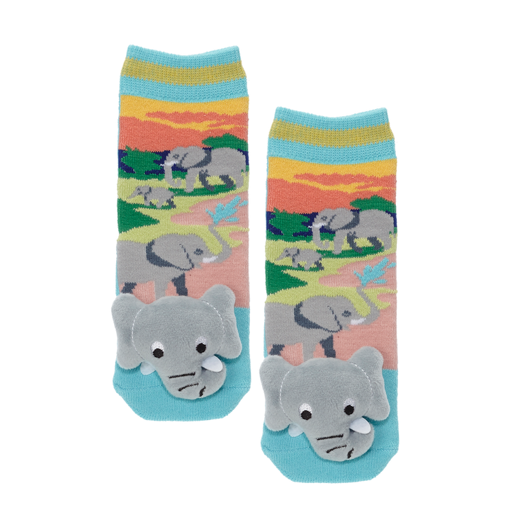 Messy Moose Socks Elephant 6 Pack - Baby / Blue - Socks