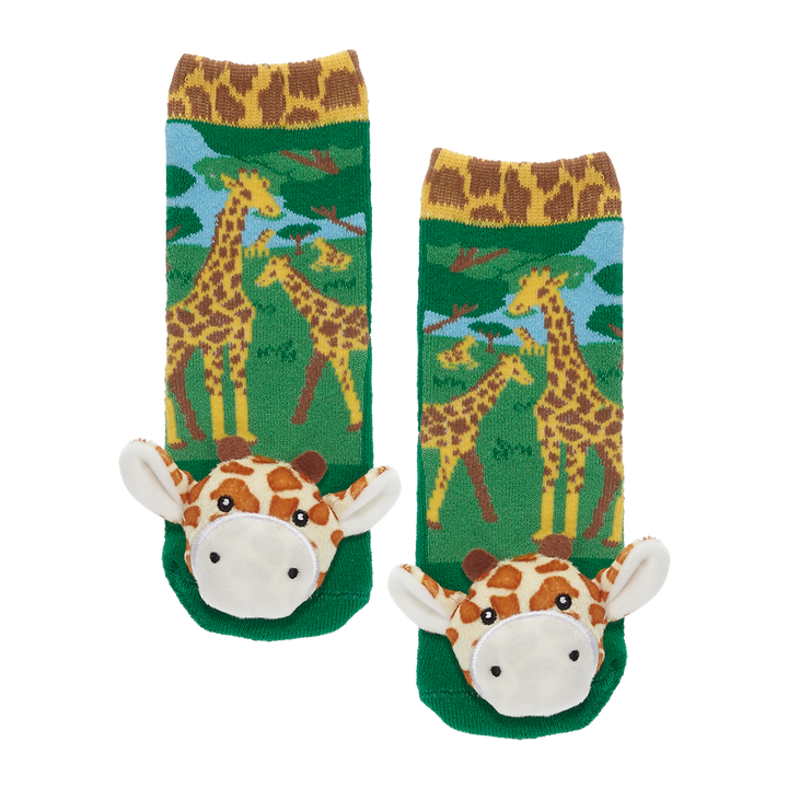 Messy Moose Socks Giraffe 6 Pack - Baby / Green - Socks