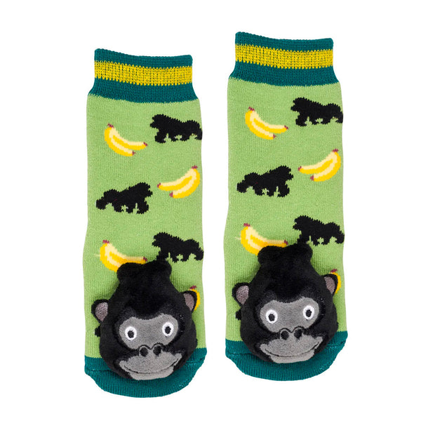 Messy Moose Socks Gorilla 6 Pack - Baby / Green - Socks