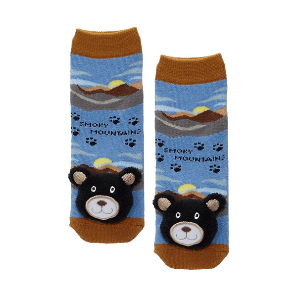 Messy Moose Socks Great Smoky Mountains Black Bear 6 Pack - Baby / Blue - Socks