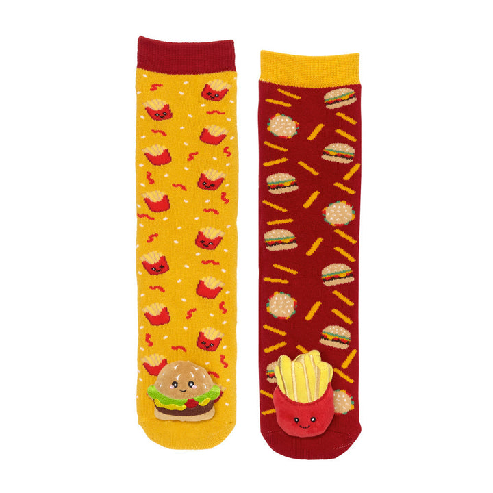 Messy Moose Socks Hamburger & Fries Mismatch 6 Pack - Youth - Socks