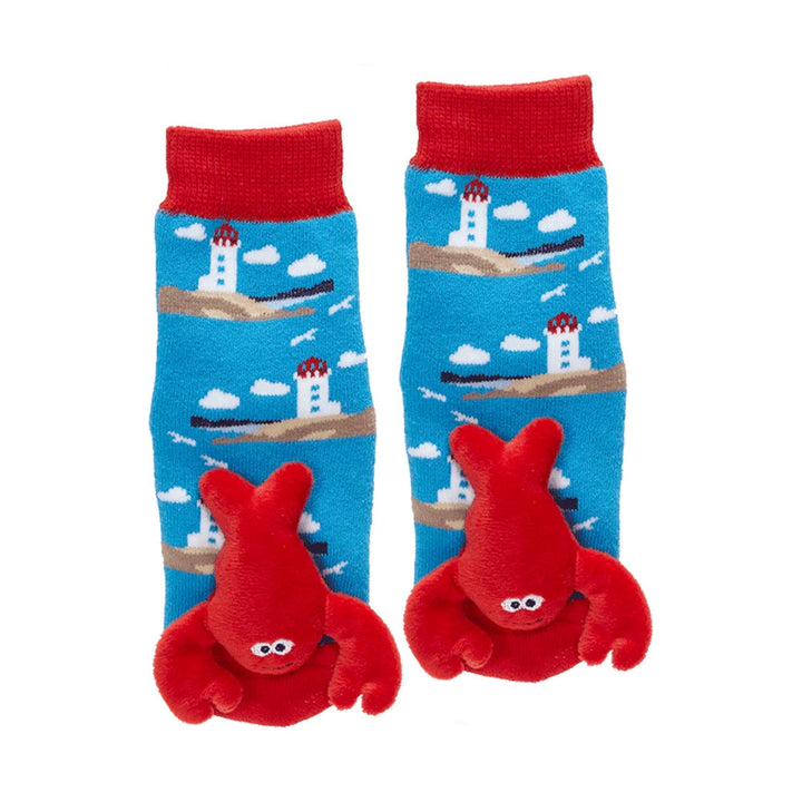 Messy Moose Socks Lighthouse Lobster 6 Pack - Baby / Deep Sky Blue - Socks