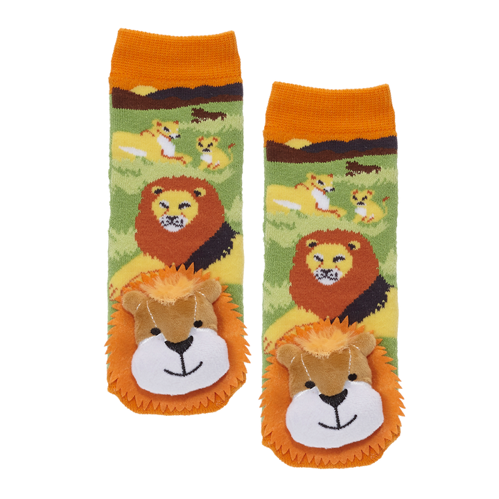 Messy Moose Socks Lion 6 Pack - Baby / Orange - Socks