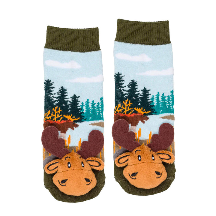 Messy Moose Socks Meadow Moose 6 Pack - Baby / Brown - Socks