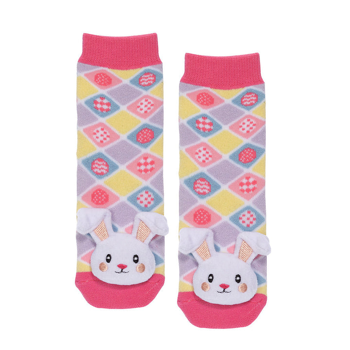 Messy Moose Socks Pink Bunny Baby Socks 6 Pack - Baby / Pink - Socks