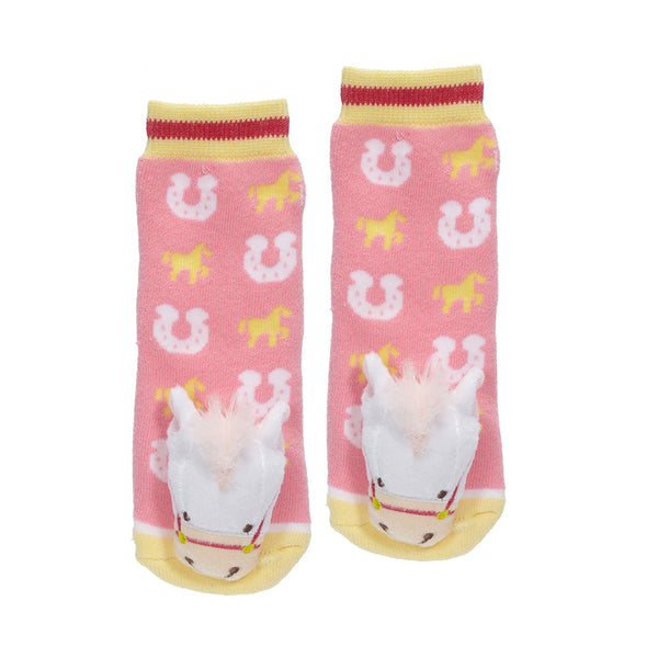 Messy Moose Socks Pink Horse 6 Pack - Baby / Pink - Socks