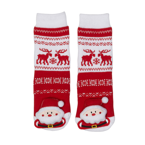 Messy Moose Socks Santa Claus 6 Pack - Baby / Red - Socks