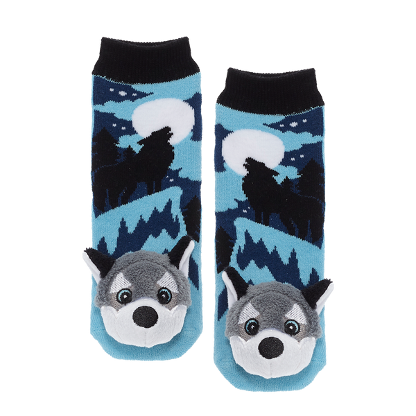 Messy Moose Socks Timber Wolf 6 Pack - Baby / Blue - Socks