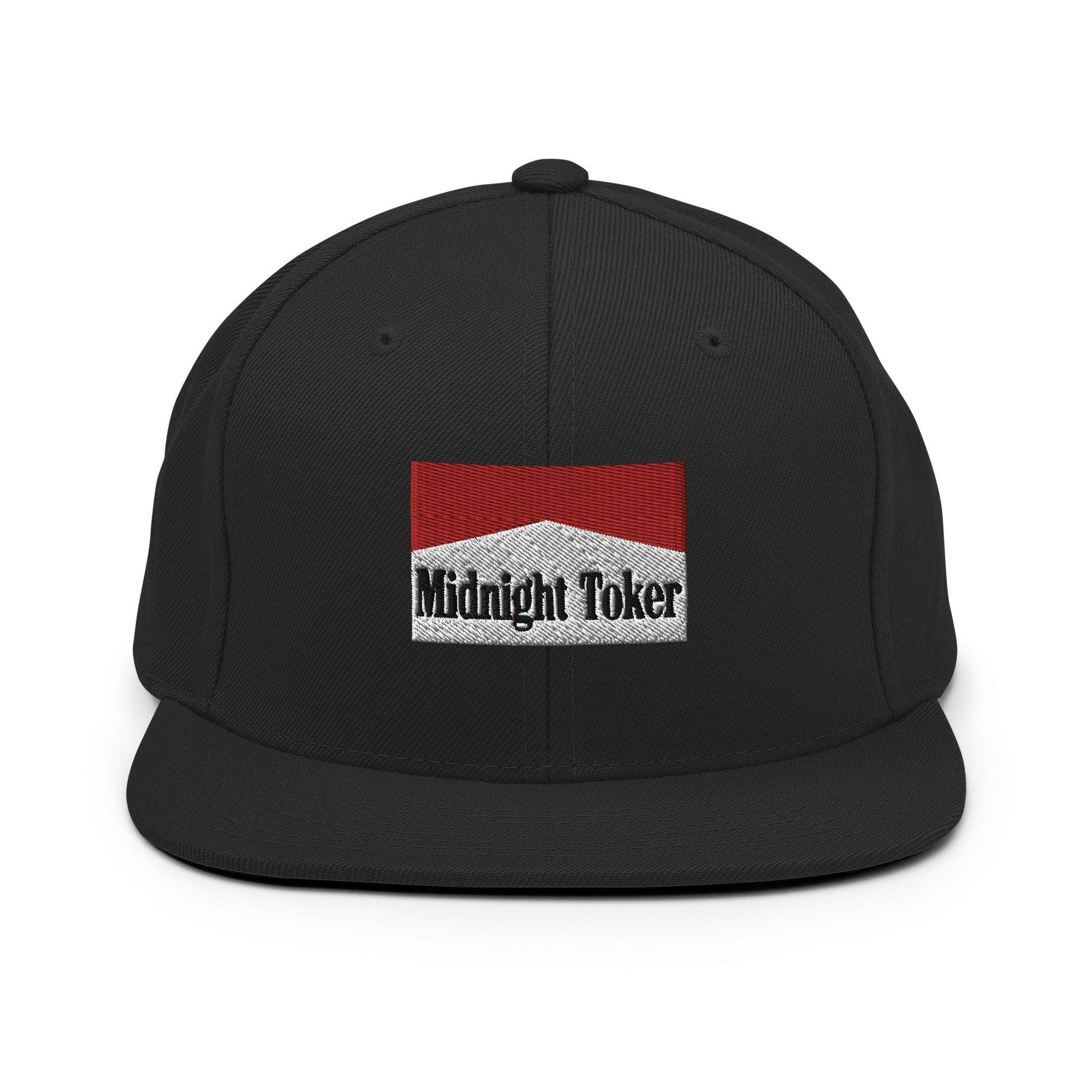 Midnight Toker Bill Brim Snapback Hat - Black