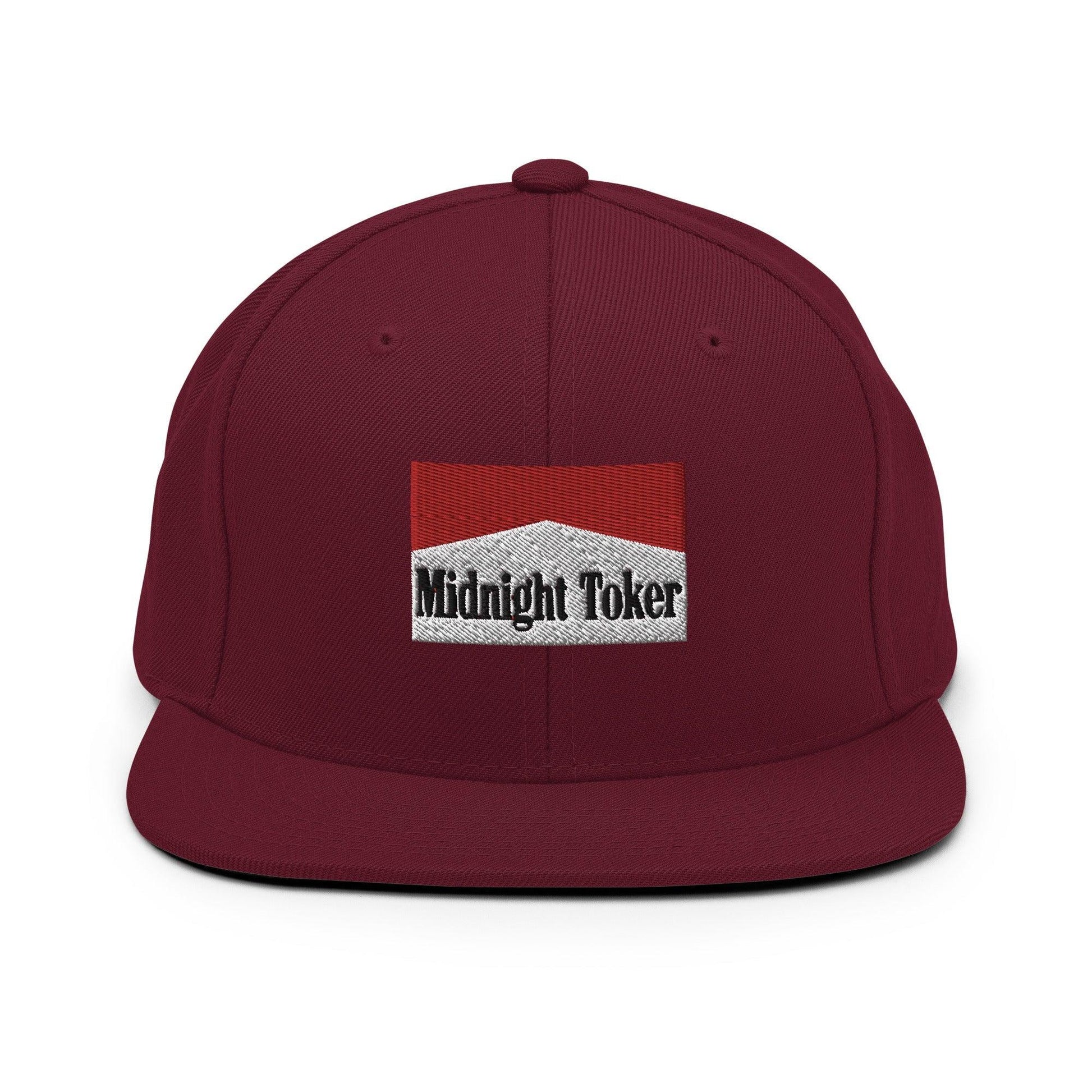 Midnight Toker Bill Brim Snapback Hat - Maroon