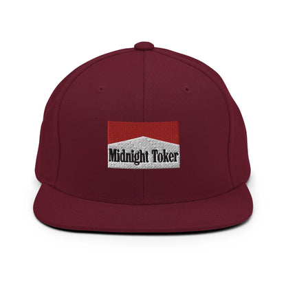Midnight Toker Bill Brim Snapback Hat - Maroon