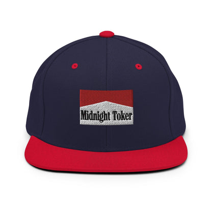 Midnight Toker Bill Brim Snapback Hat - Navy/ Red