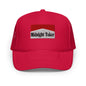 Red Midnight Toker Embroidered Foam Trucker Hat with Logo for Casual Wear