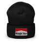Midnight Toker Embroidered Knit Cuffed Beanie - Black
