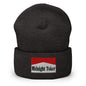 Midnight Toker Embroidered Knit Cuffed Beanie - Dark Grey