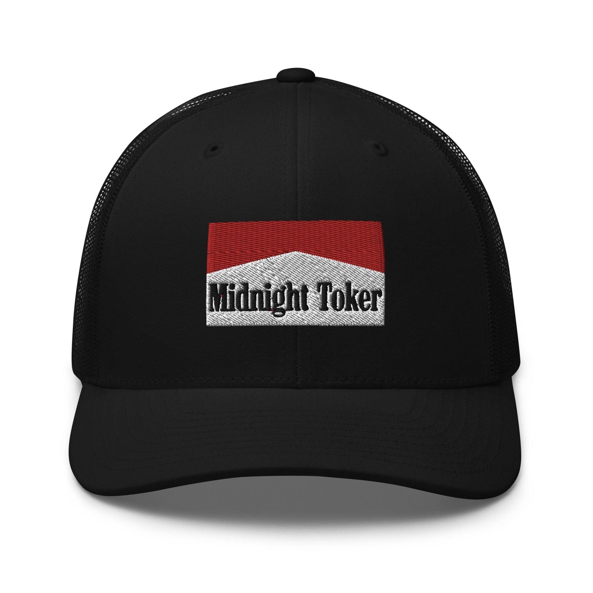 Midnight Toker Retro Trucker Hat - Black