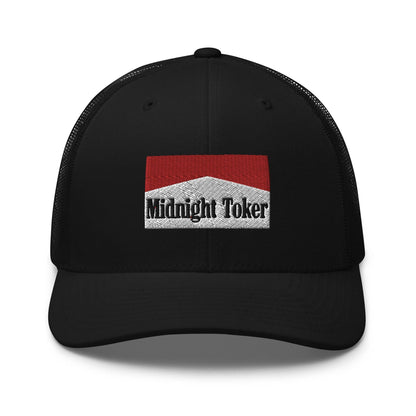 Midnight Toker Retro Trucker Hat - Black